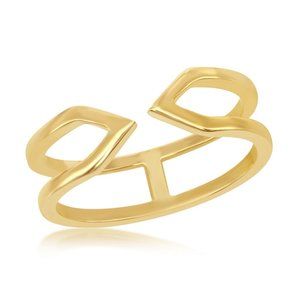 14Kt Gold-Plated Sterling Silver Open Pointed Ring